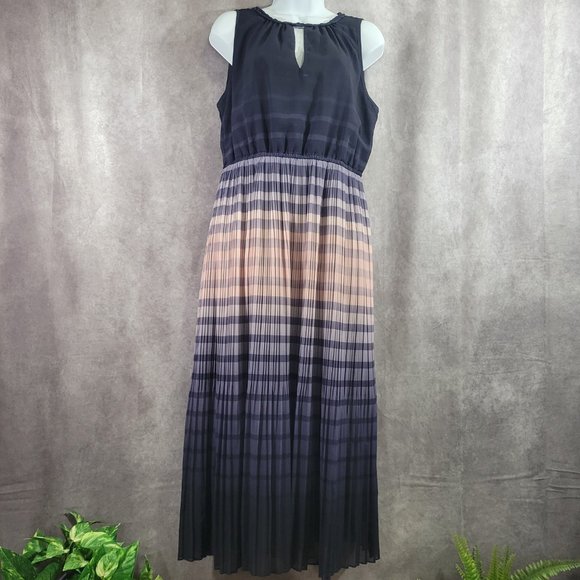 Maison Jules Dresses & Skirts - Maison Jules Women's Dress Pleated Braided Detail Midi Length Large